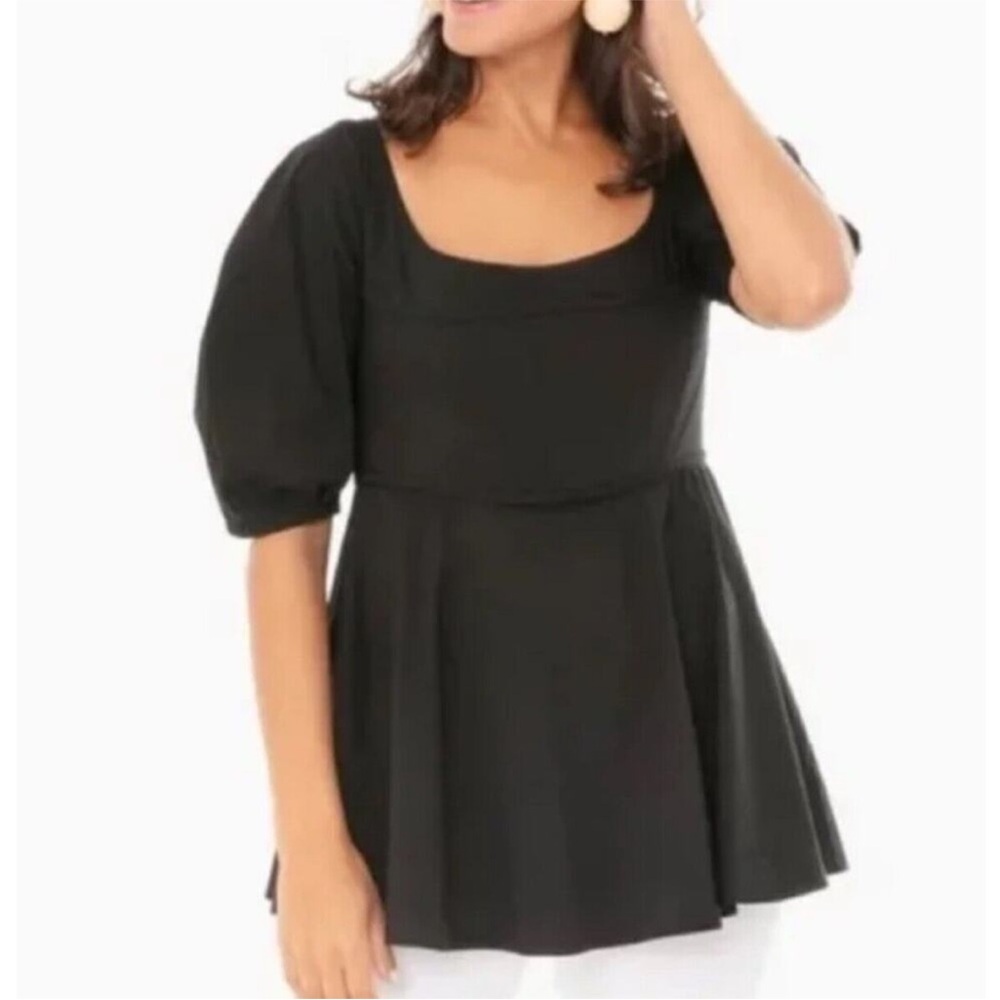 Tuckernuck Black Puff Sleeve Blouse